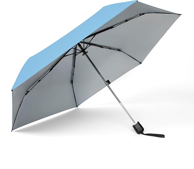 ShedRain Super-Slim Compact Travel Umbrella – Auto Open & Close Sun Protection Design, Lightweight Portable Wind-Resistant Model with UPF 50+ UV Block, 42" Arc & 10.5" Folded Size
