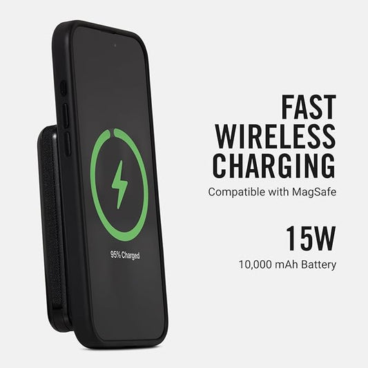 Ridge Magnetic Power Bank Fast Charging - Compatible with MagSafe - Portable Charger Power Bank - with Built in Cable and Wireless Charging, 5-in-1 Charging & Magnetic Attachment (Matte Black)