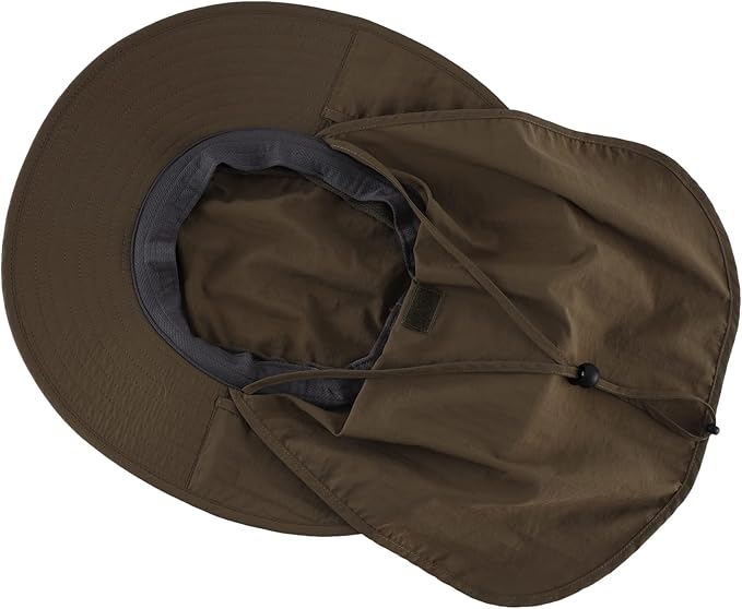 Home Prefer Outdoor UPF50+ Mesh Sun Hat Wide Brim Fishing Hat with Neck Flap Sun Hat for Men Women