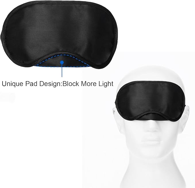 30 Pieces Blindfold Eye Cover Sleep Mask for Games Party Sleeping Travel with Nose Pad and Adjustable Strap (Black)