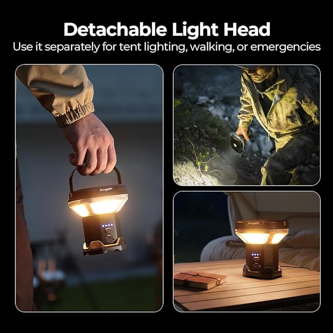 BougeRV Telescoping Camping Light, 3200 Lumen Outdoor Lantern, 8000mAh LED Lantern, 7.55 Feet Tall, 90-Hour Runtion, Rechargeable Tent Lamp for Camping, Emergency, Hiking, Outdoor(Model: CL03)