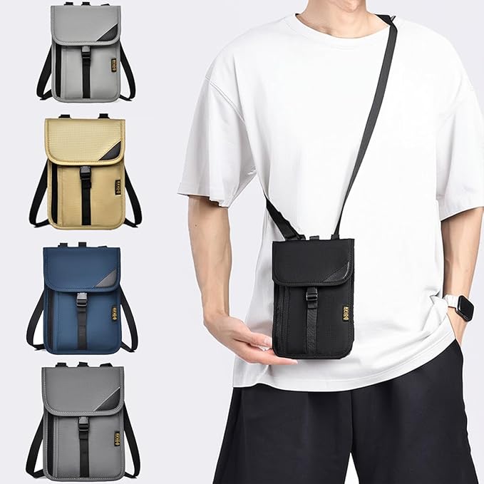 Passport Holder for Travel Pouch Neck Wallet for Traveling Women Men with RFID Blocking Waterproof and Slim Neck Pouch Adjustable Neck Strap (Z-Dark grey)