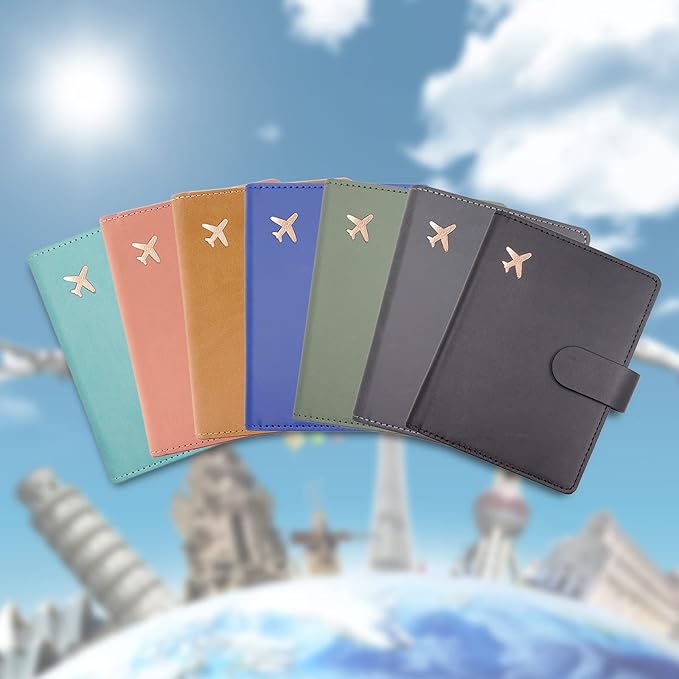 Deziliao Passport Wallet, Gray, Unisex, Faux Leather, Waterproof, Slim, Lightweight, RFID Blocking, 2-in-1 Design, with Document Slots, Credit Card Slots, SIM Card Slots