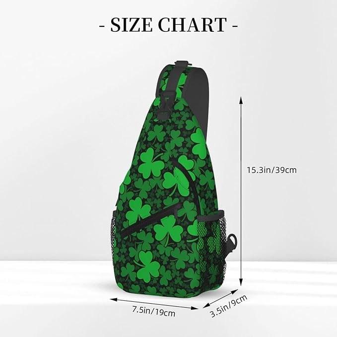 QFXUYNG St. Patrick's Day Adult Sling Bag Unisex Chest Bags Crossbody Backpack Casual Daypacks Shoulder Bag for Women Men Cycling Hiking Travel