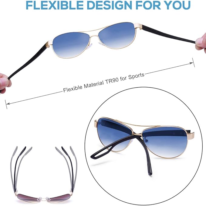 CARFIA Polarized Sunglasses for Women UV Protection Ultra-Lightweight Comfort Metal Frame Driving Glasses CA3210