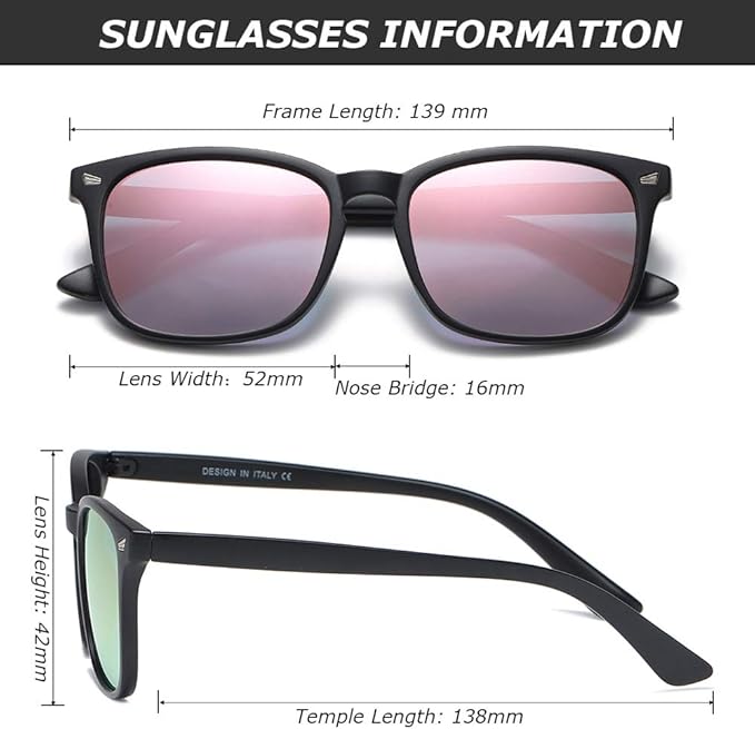 DUSHINE Polarized Sunglasses for Women Classic Retro Style UV400 Protection