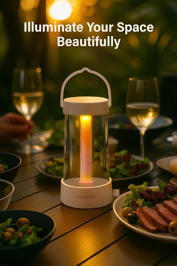Lantern - Rechargeable LED Camping Lantern, Vintage 360° Dimmable Light , 4000mAh Power Bank, High CRI 95, IPX4 Water-Resistant, Portable for Home, Emergency, Outdoor, White