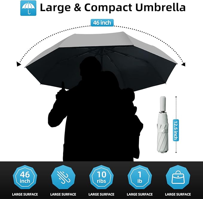 Compact Travel Umbrella, Small Pocket Mini Umbrella for Purse Wallet, UV Sun Rain Umbrellas for Backpack, Portable Folding Umbrellas for Women Kids