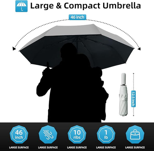 Compact Travel Umbrella, Small Pocket Mini Umbrella for Purse Wallet, UV Sun Rain Umbrellas for Backpack, Portable Folding Umbrellas for Women Kids