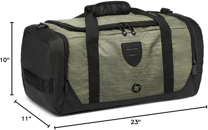 Gym Duffle Bag Backpack Waterproof Sports Duffel Bags Travel Weekender Bag for Men Women Overnight Bag with Shoes Compartment Green