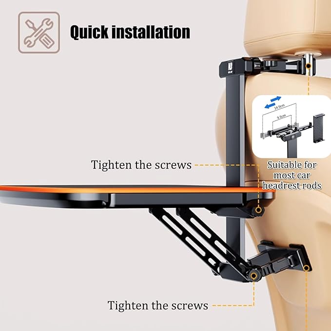 Portable Car Backseat Laptop Desk Car Seat Table Tray,Adjustable Seat Back Snack Tray for Car,Folding Telescopic Auto Food Trays Desk for Car Workstation,Passenger Seat Tray f Traveling.(Style1)