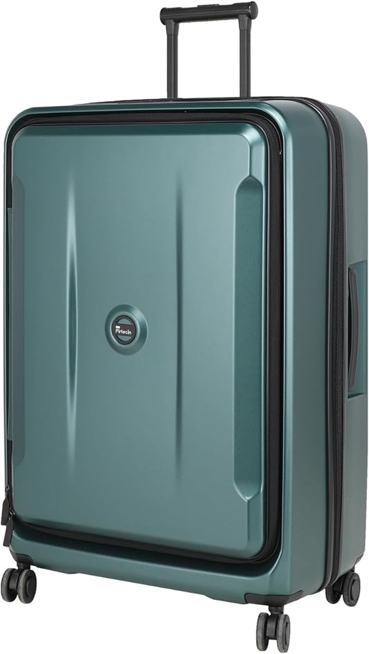 28 Inch Luggage with Spinner Wheels & TSA Lock, Expandable PC Hardside Large Checked Luggage with Top Opening, Durable Lightweight Rolling Suitcase, Green