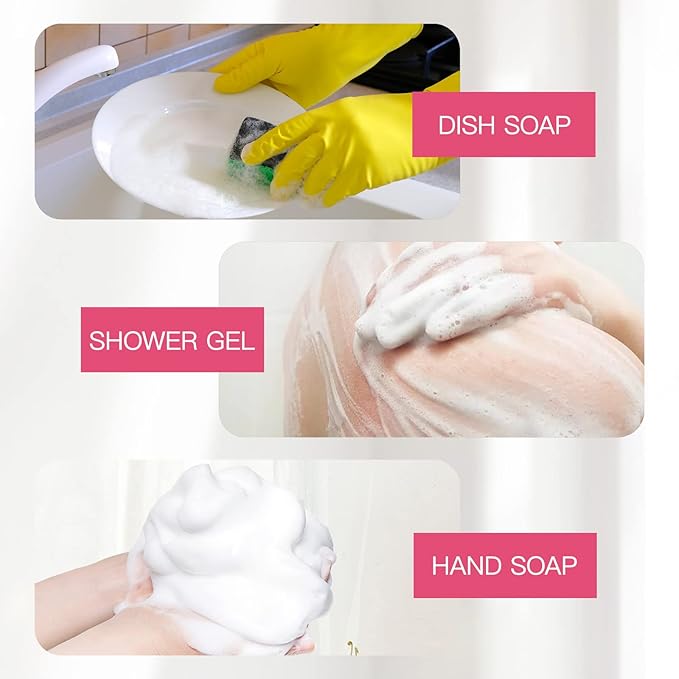 2oz Foam Bottle (3PCS) Empty Foaming Pump Dispenser for Hand Soap, Lash Cleanser, Shampoo to Travel (60ml, Rose Red)