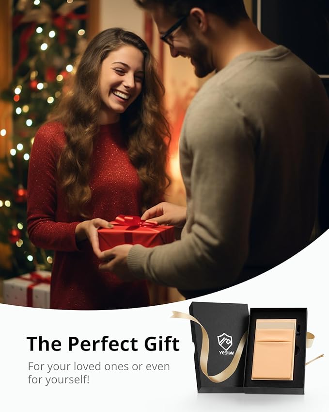 YESIIW Credit Card Holder Wallet for Men RFID Blocking Slim Minimalist Metal Wallet with Money Pocket Contactless Card Protector