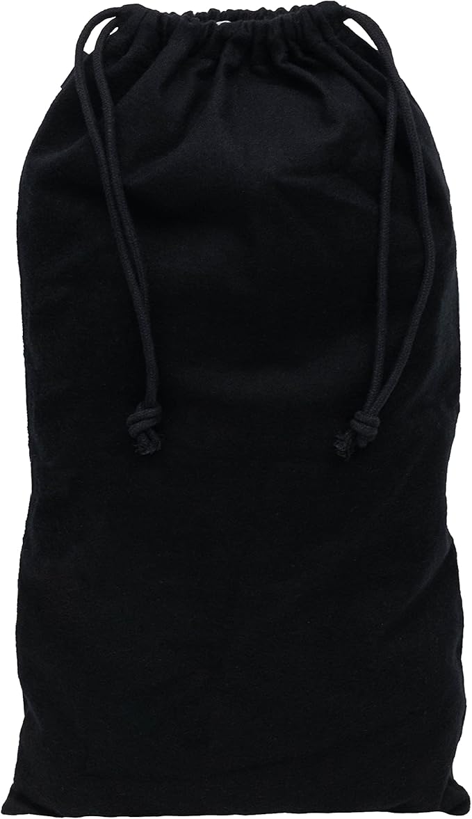 ZENPAC Cloth Bags, Black Duster Flannel Boot Storage with Drawstring Closure, Washable Breathable Cotton Fabric for Shoe, Luggage, 12.5x20.5, 2 Pack