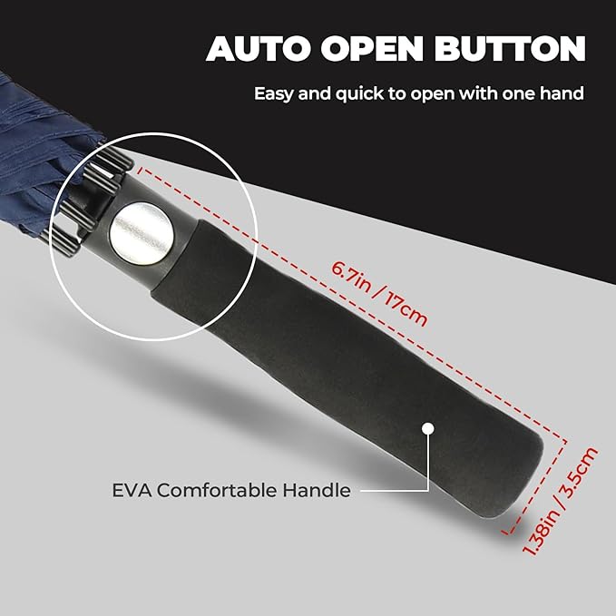 ZDSSM Automatic Open Golf Umbrella, 54/62/68/72 inch Extra Large Oversize Double Canopy Vented Stick Umbrellas, Windproof Waterproof Umbrella for Men And Women