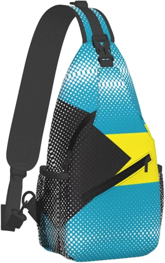 Bahamas Flag Sling Bag Multipurpose Crossbody Sling Backpack Travel Cycling Hiking Shoulder Bag For Women Men