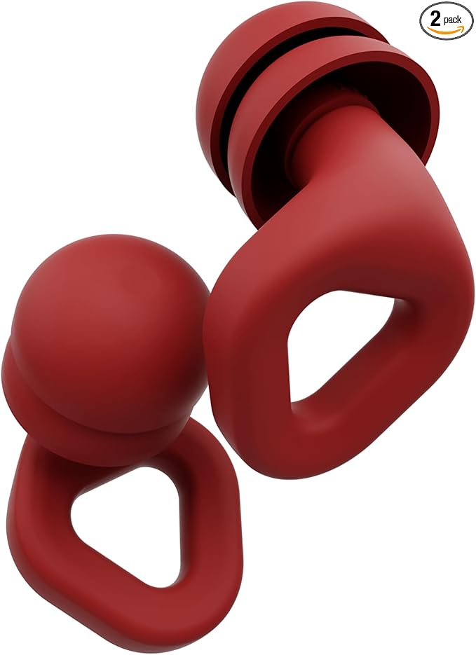 Zenz Unwind Pro Ear Plugs for Sleeping Noise Reduction – Soft Silicone Reusable Earplugs for Sleep, Focus & Work – 35dB Noise Reduction with Storage Case – XS/S/M/L Eartips (Fiery Red, One Size)
