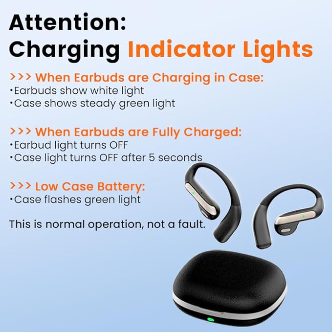 Open Ear Bluetooth 5.3 Earbuds, Wireless Headphones Sport Over Earphones Built-in Mic with Ear Hooks, 58H Playtime Ear Buds Fast Charging, IPX7 Waterproof for Running/Workout-Black