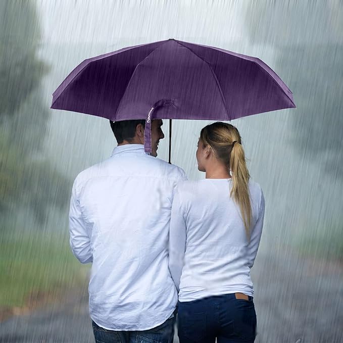 TradMall 3 Pack Travel Umbrella Windproof Portable 46/56 Inches Large Canopy Auto Open & Close
