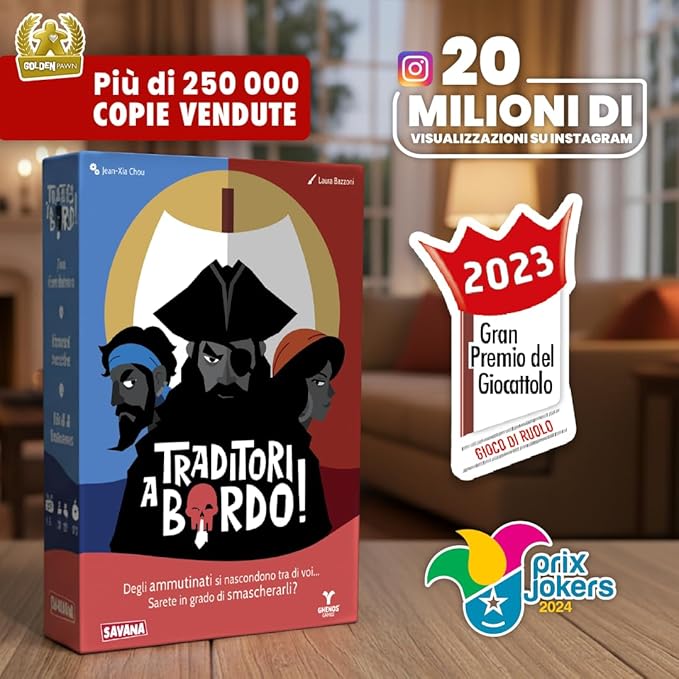 SAVANA Traitors Aboard - Award Winning Secret Identity Party Game - Fun, Bluffing and Betrayal | Easy to Learn, 15-Minute Round | Popular Games for 3-8 Players - Ages 10+