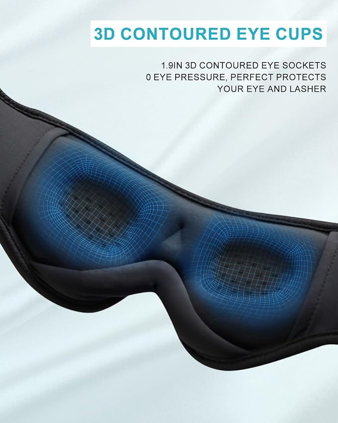 Sleep Mask with Bluetooth Headphones,LC-dolida Sleep Headphones Bluetooth Sleep Mask 3D Sleeping Headphones for Side Sleepers Best Gift and Travel Essential (Blue)