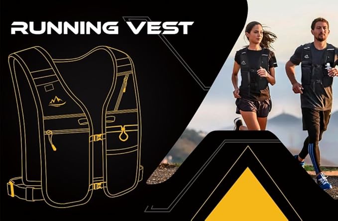 Running Vest for Women Men, Reflective Hydration Vest with Adjustable Waistband & Phone Pocket, Lightweight Breathable Running Water Vest for Jogging Hiking Trail Cycling and Marathon Race