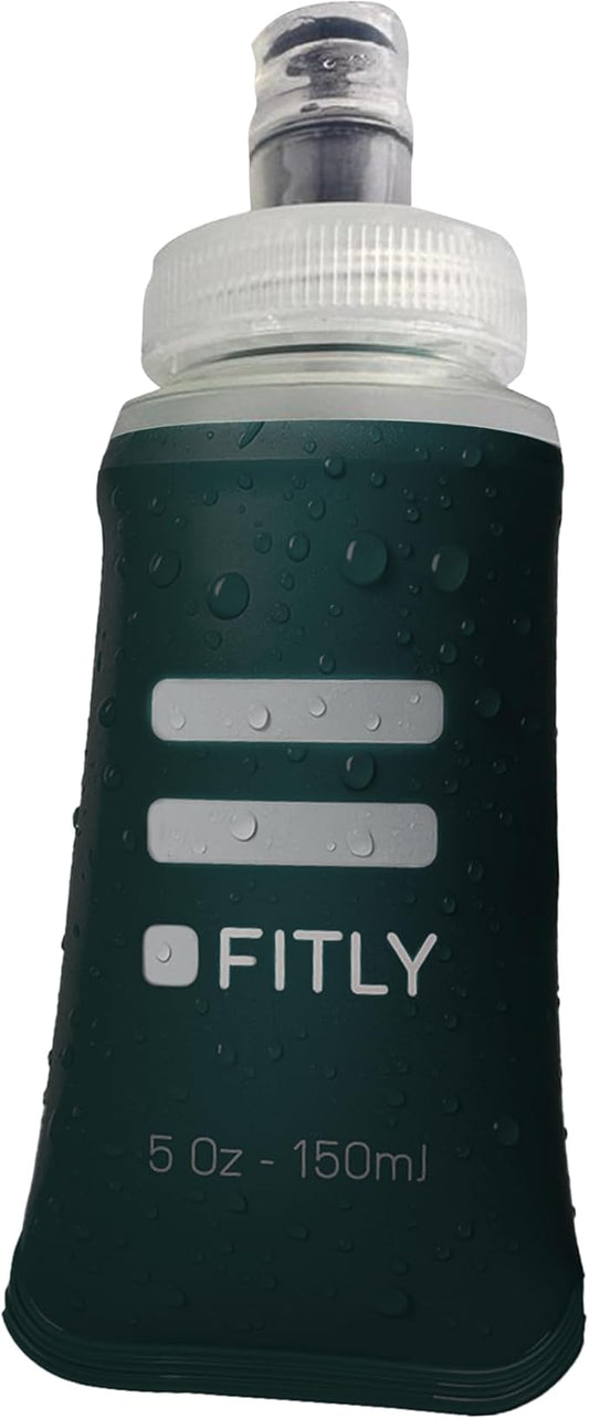 FITLY Soft Flask - Shrink As You Drink Soft Water Bottle for Hydration Pack - Folding Water Bottle Ideal for Running, Hiking, Cycling, Climbing & Rigorous Activity