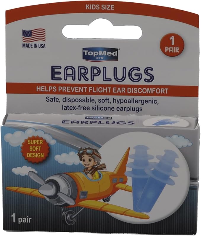Ear Plugs Super Soft Comfortable, Helps Prevent Flight Ear Discomfort Safe Disposable Soft Latex Free Silicone Earplugs Kids (Small)