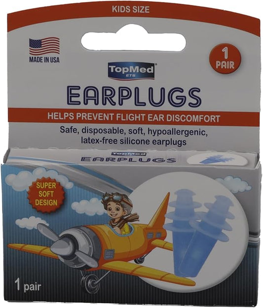 Ear Plugs Super Soft Comfortable, Helps Prevent Flight Ear Discomfort Safe Disposable Soft Latex Free Silicone Earplugs Kids (Small)