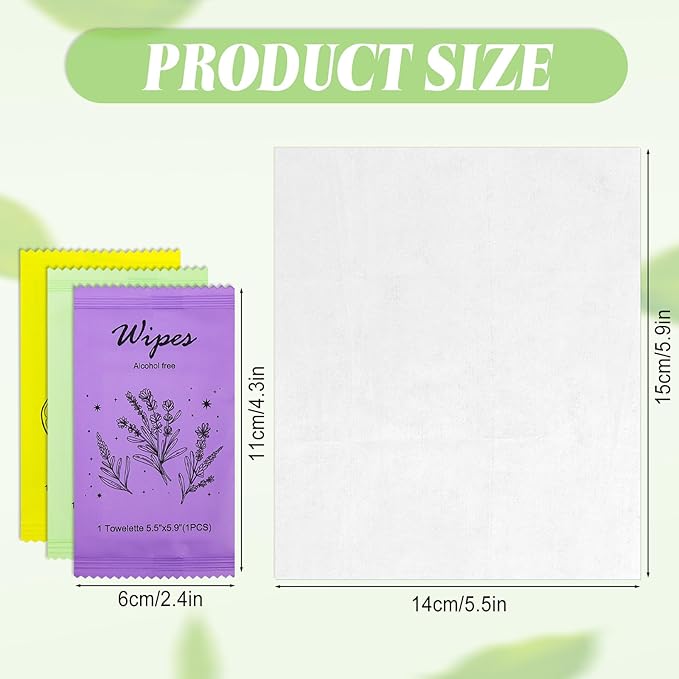 Individual Hand Wipes Wet Wipes Travel Size,Wet Wipes Individually Wrapped Bulk Cleansing Travel Size Wipes for Wedding Travel Restaurant Barbecue(60)