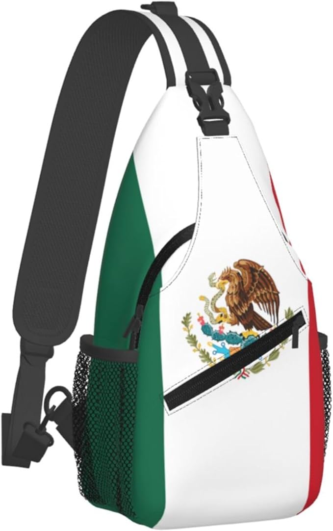 GJXFLSY Mexico Flag Sling Backpack Crossbody Bag Casual Chest Bags Travel Hiking Daypack Shoulder Bag for Women Men