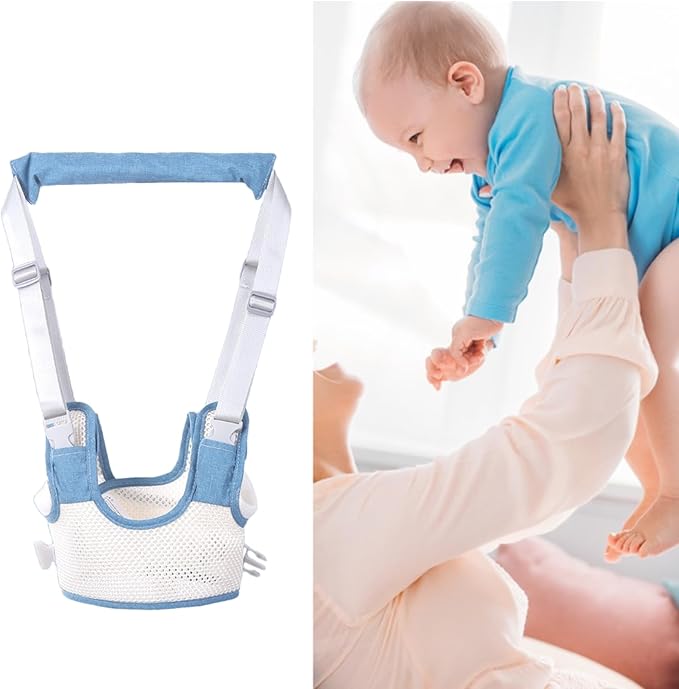 Baby Walker Safety Harness, Toddler Walking Assistant Belt, Easy and Sturdy Use for Children (Light Blue)