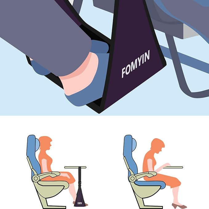 Airplane Footrest with No Feet Clashing Support Design, Portable Travel Foot Hammock, Memory Foam Plane Foot Rest to Relieve Feet Soreness - Long Flights Essentials
