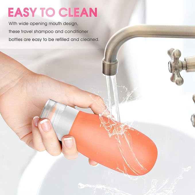 17 Pack Travel Bottles, TSA Carry On Containers, 3oz Leak Proof Travel Accessories Toiletries,Travel Shampoo And Conditioner Bottles, Travel Essentials, Squeezable Silicone Lotion Liquids Tubes