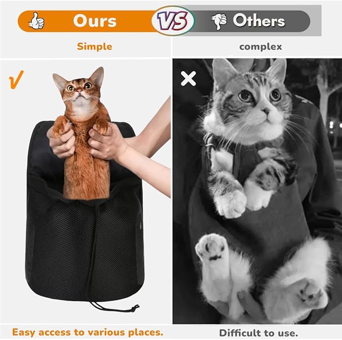 Dog Front Carrier Backpack,Ventilated Mesh Puppy Back Pack with Safety Belt,Adjustable Breathable Pet Carrier for Small Dogs Cats,Lightweight Doggy Backpack for Hiking Cycling Outdoor