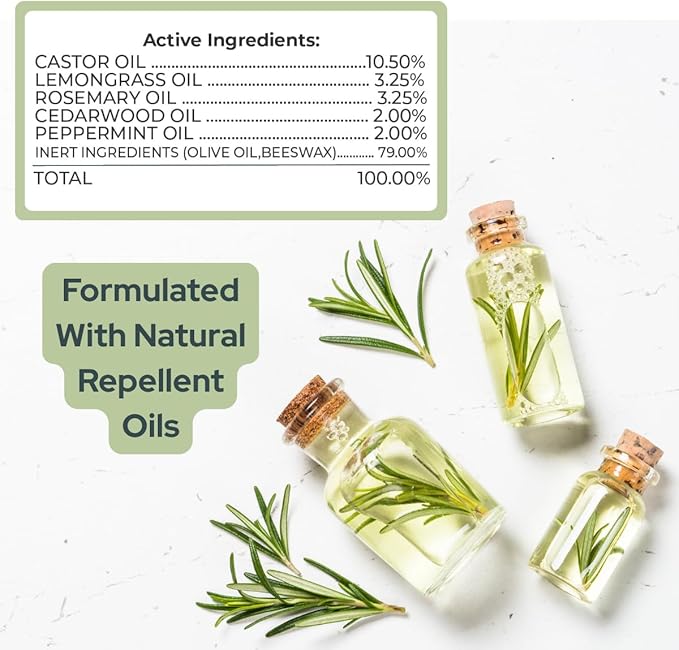 Mosquito Repellent Balm Stick – 3-Pack (0.5oz Each) – DEET-Free, Plant-Based Bug Repellent for Kids & Adults – Natural Protection, Travel-Friendly, Safe for Outdoor Use