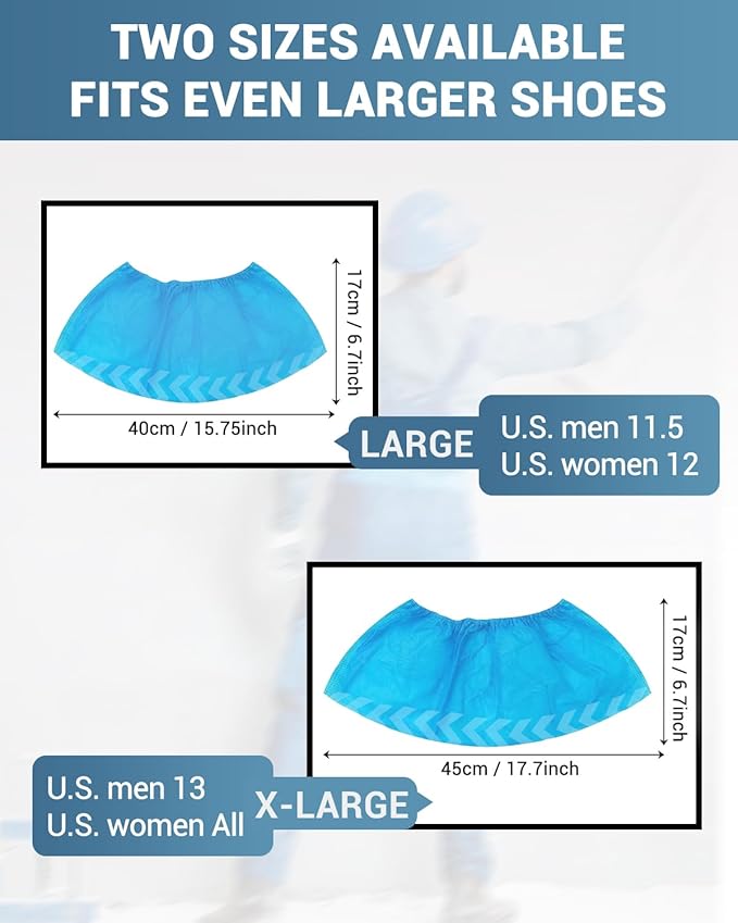 100 Count Shoe Covers Disposable Non-Slip, Premium Cloth Boot Covers, Slip-resistant, Durable, Breathable, Non-toxic, Recyclable