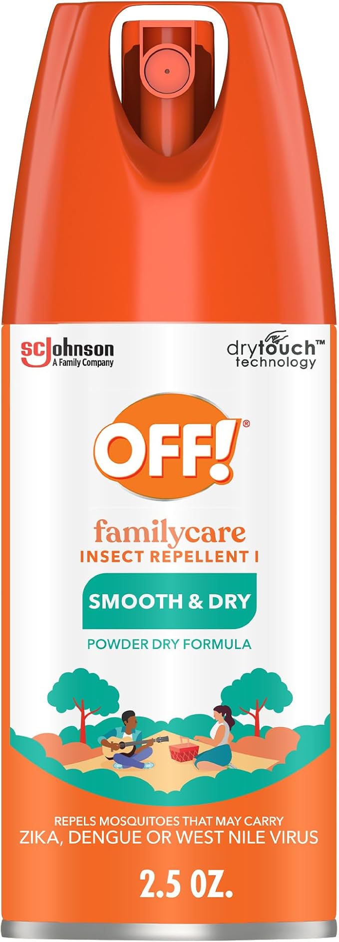OFF! Family Care Insect & Mosquito Repellent I, Smooth & Dry Bug Spray for The Beach, Backyard, Picnics and More, 2.5 oz.