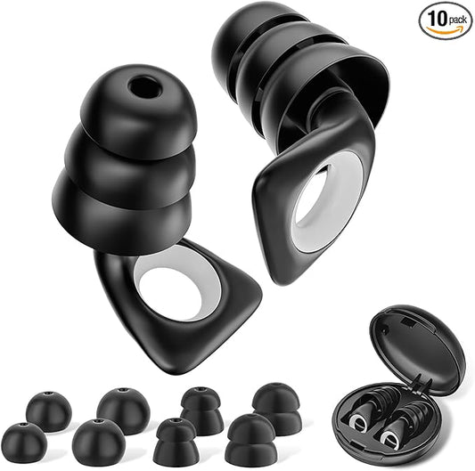 Ear Plugs for Sleeping SNR 29dB, Noise-Canceling Earbuds with 5 Sizes Eartips and a Portable Case, Reusable Silicone Hearing Protection Earplugs for Sleep, Concerts, Work, Study, and Travel