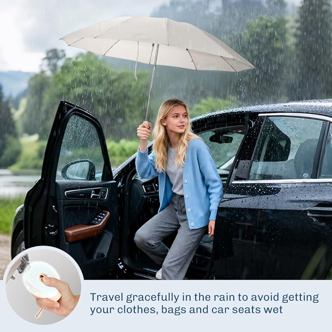 TOPSAIL 45in Truley Compact Folding Umbrella for Travel, Effortless & Safe Collapse, Portable & Sturdy Windproof Inverted Umbrellas for Rain
