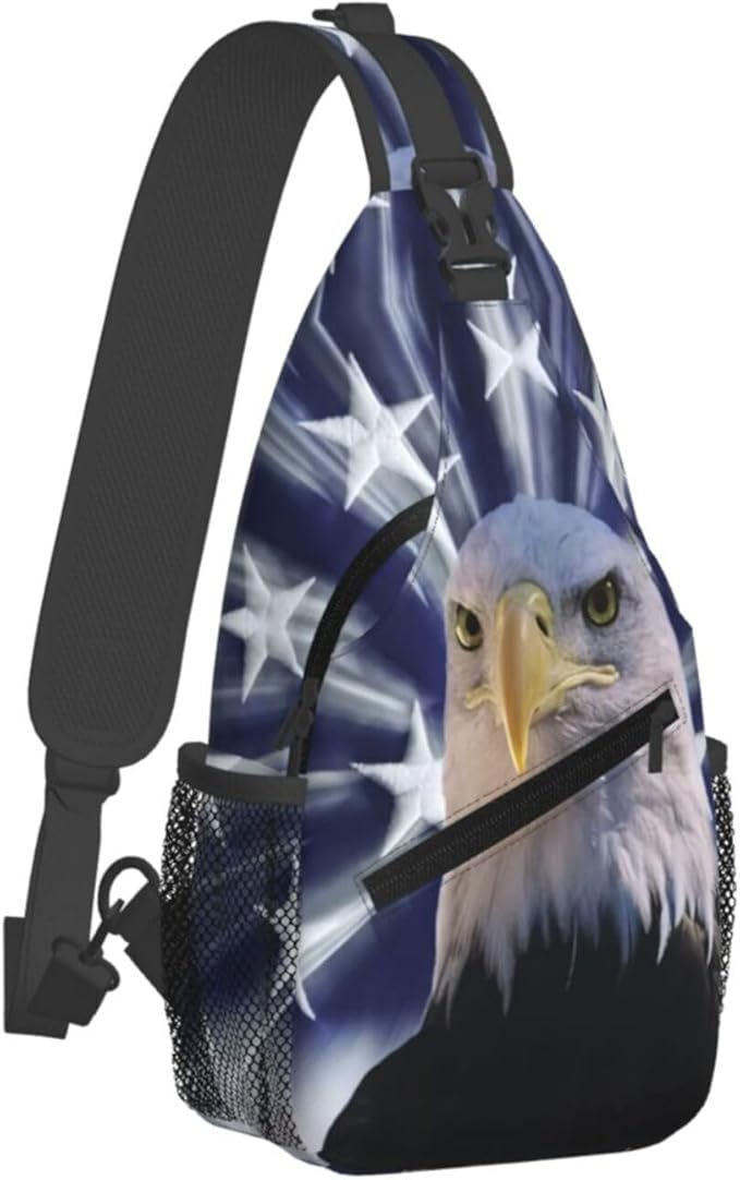 American Flag Sling Bag Multipurpose Crossbody Sling Backpack Travel Cycling Hiking Shoulder Bag For Women Men
