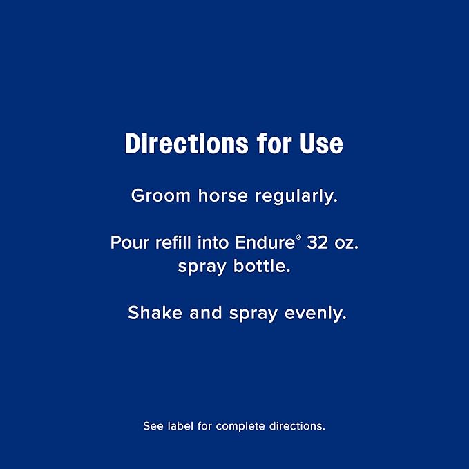 Farnam Endure Sweat-Resistant Fly Spray for Horses, Sweat-Rsistant Formula Lasts Up to 14 Days, Kills and Repels Against Flies, Gnats, Mosquitoes, Ticks & Lice, 128 oz.