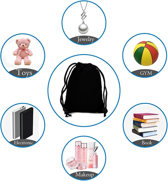 Large Shoe Bags for Travel Storage, Black Flocking Fabric Organizer for Luggage Suitcase and Shoe Rack, Portable Dust Proof Drawstring Essentials for Men Women GYM Packing