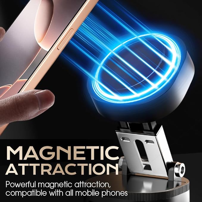 Vacuum Magnetic Suction Phone Holder, 2026 New Vacuum Magnetic Phone Holder, Adjustable Suction Phone Mount, Portable Universal Collapsible Magnetic Phone Stand Car Mount for Smartphones (Pink)