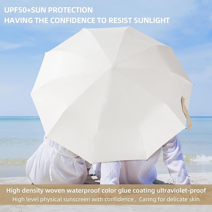 Folding Umbrella Anti-UV Compact Durable Folding Umbrella Auto Open Close Windproof Travel Umbrella Premium Grip Fits Backpack