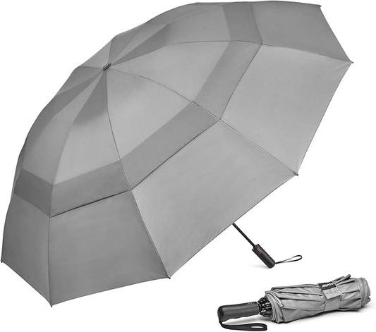 G4Free 42/46/54/62 Inch Large Golf Umbrella Compact Reverse Travel Umbrella 10 Ribs Windproof for Rain Double Canopy Automatic Open Close