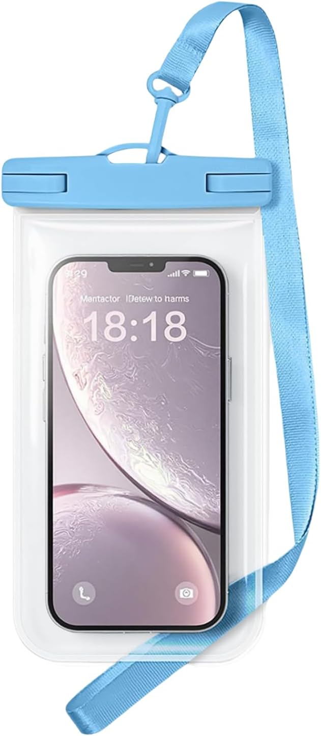 1/2 Pack Waterproof Phone Pouch Compatible with iPhone 17 16 15 Pro Max & Galaxy S24+/S23 7in Waterproof Phone Case, IPX8 Beach Travel Must Haves Dry Bag, Beach Essentials, Sea Blue, 1 Pack