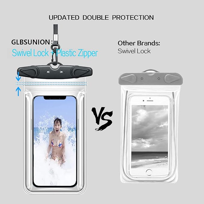 Universal Waterproof Phone Pouch, 2 Pack IPX8 Waterproof Phone Lanyard Case Dry Bag for iPhone 16 15 14 13 12 Pro Max Plus Samsung Galaxy S24 S23 Note 20 OnePlus Google up to 7.5"