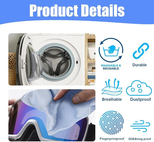 Microfiber Drawstring Bags, Multi-Size Soft Protective Pouches for Shoes, Ski Goggles, Sunglasses, Handbags & Camera Lenses